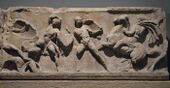 Slab from the Amazonomachy frieze from the Mausoleum at Halikarnassos 03.jpg
