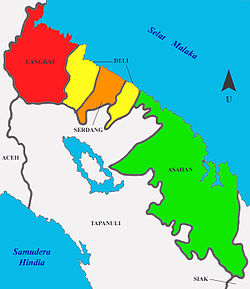 The territory of the Sultanate of Serdang in 1930 (orange)