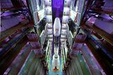 Top view of a fully Integrated GSLV-F08 inside the Vehicle Assembly Building