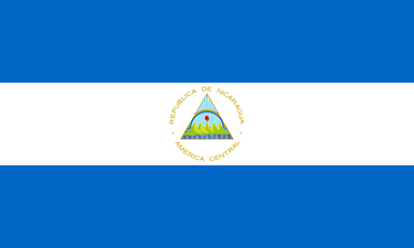 Flag of Nicaragua, although at this size the purple band of the rainbow is nearly indistinguishable.