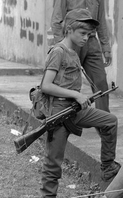 ERP combatants in Perquín, El Salvador in 1990