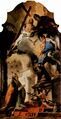 Pope Clement I prays to the Trinity, in a typical post-Renaissance depiction by Gianbattista Tiepolo (d. 1770).
