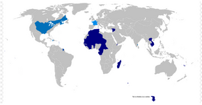 Kingdom of France and its colonies in 1714 (light blue)
