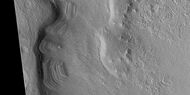 Close view of dipping layers, as seen by HiRISE under HiWish program