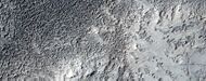 Color view of mantle, as seen by HiRISE under HiWish program Some parts of the image are covered with mantle; other parts are not.