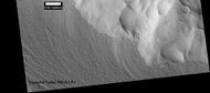 Close-up of lineated valley fill (LVF), as seen by HiRISE under HiWish program. Note: this is an enlargement of the previous CTX image.