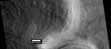 Group of layers in crater, as seen by HiRISE under HiWish program