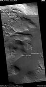 Wide view of exhumed craters, as seen by HiRISE under HiWish program