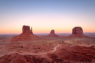 West, East Mittens and Merrick Butte after sunset