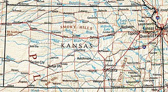 Geographische Karte Kansas’