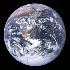 A color image of Earth as seen from Apollo 17.