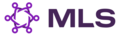 A purple six-pointed star which may be viewed as six stick figures interlocking hands, alongside copy that says "MLS"