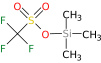 Trimethylsilyl triflate.svg