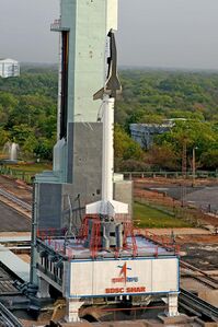 RLV-TD HEX01 at First Launch Pad of Satish Dhawan Space Centre, Sriharikota (SDSC SHAR) before launch 01