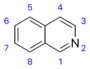 Isoquinoline numbered.svg