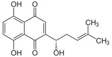 Skeletal formula of alkannin