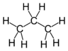 displayed structure of a propane molecule