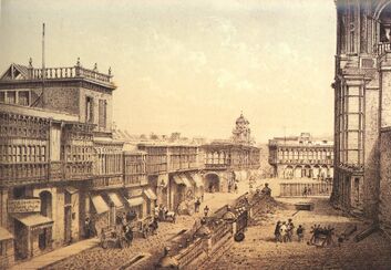 Colonial Calle de los Judíos (Jewish quarter) (Lima) in 1866 by Manuel A. Fuentes and Firmin Didot, Brothers, Sons & Co. University of Chicago Library.[30]